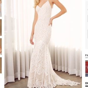 Lulus Flynn White Lace Wedding/Maxi Dress